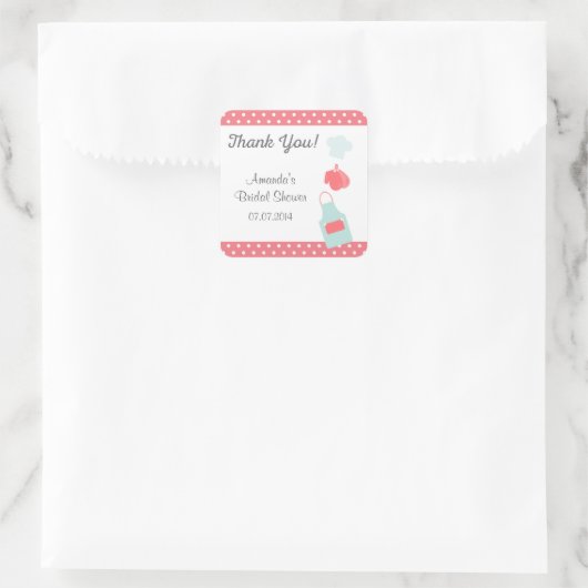 キッチンツールブライダルシャワーありがとうシール スクエアシール (バッグ)