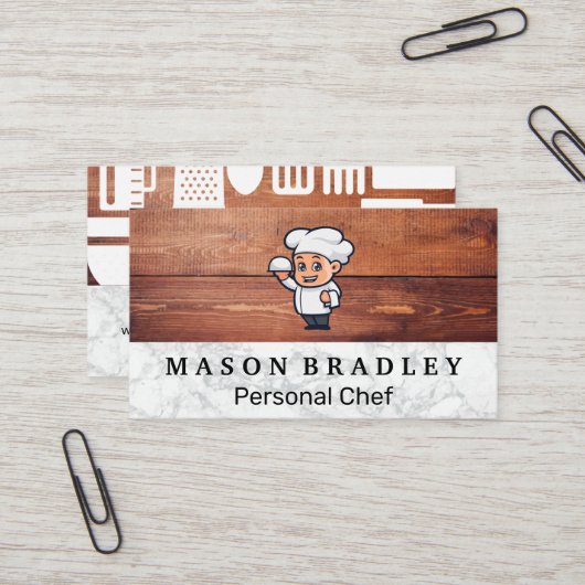 キッチンツール | Chefロゴ 名刺 (正面/裏面インサイチュ)