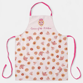 キッチンティーのクイーンパーティークラウンパターン エプロン