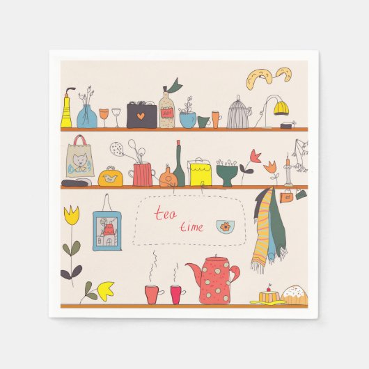 キッチンティータイム スタンダードカクテルナプキン (正面)