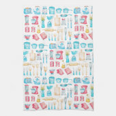 キッチンティータオル – 食器水彩 キッチンタオル (縦)