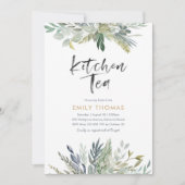 キッチンティーパーティの招待状 | 緑の葉 招待状 (正面)