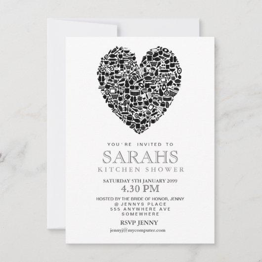 キッチンティーブライダルシャワーパーティー招待状 招待状 (正面)