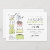 キッチンティーブライダルシャワーパーティー招待状 招待状 (正面/裏面)