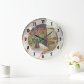 キッチンテーブルのワイルドフラワー ラージ壁時計 (ホーム)