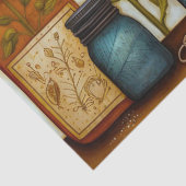 キッチンテーブル上の秋のひまわり鳥 薄葉紙 (詳細)