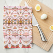 キッチンデコインレッドローズとティール（緑がかった色） キッチンタオル (四つ折り)