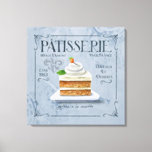 キッチンデコフランスのールキャンバスにんじんケーキ キャンバスプリント (正面)
