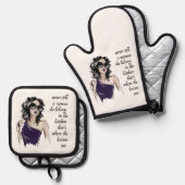 キッチンナイフ属 鍋つかみ&鍋敷きセット (正面/裏面)