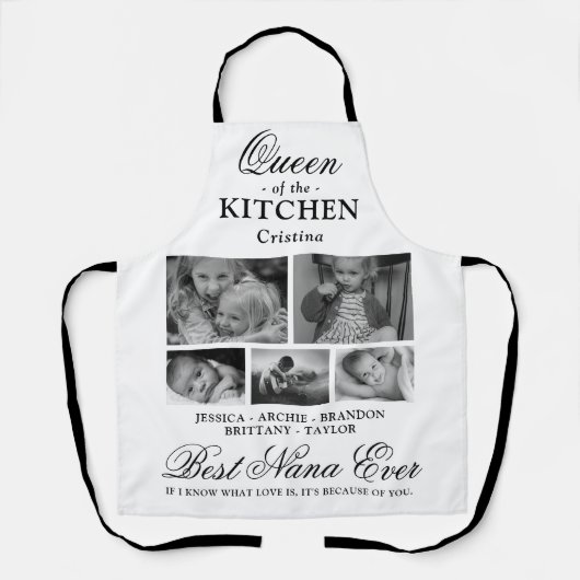 キッチンナナフォトコラージエプロンの女王 エプロン (正面)