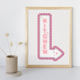 キッチンネオンモダンレトロ看板ポスター ポスター