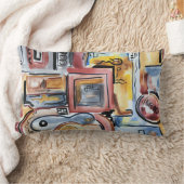 キッチンハンドの絵を描抽象芸術アートで歌う ランバークッション (ブランケット)