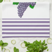 キッチンハンドストライプタオル付き紫ブドウ キッチンタオル (折り畳み)