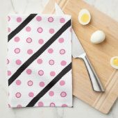キッチンハンドタオルストライプ/水玉模様 キッチンタオル (四つ折り)