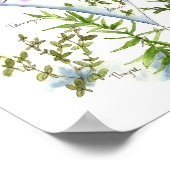 キッチンハーブガーデンウォーターカラーバジル ポスター (角)