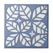 キッチンバックスプラッシュタイル、青と白セラミックT タイル (正面)