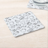 キッチンパターン4 スクエアペーパーコースター (アングル)