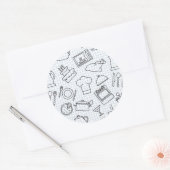 キッチンパターン4 ラウンドシール (封筒)