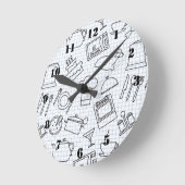 キッチンパターン4 ラウンド壁時計 (傾斜)