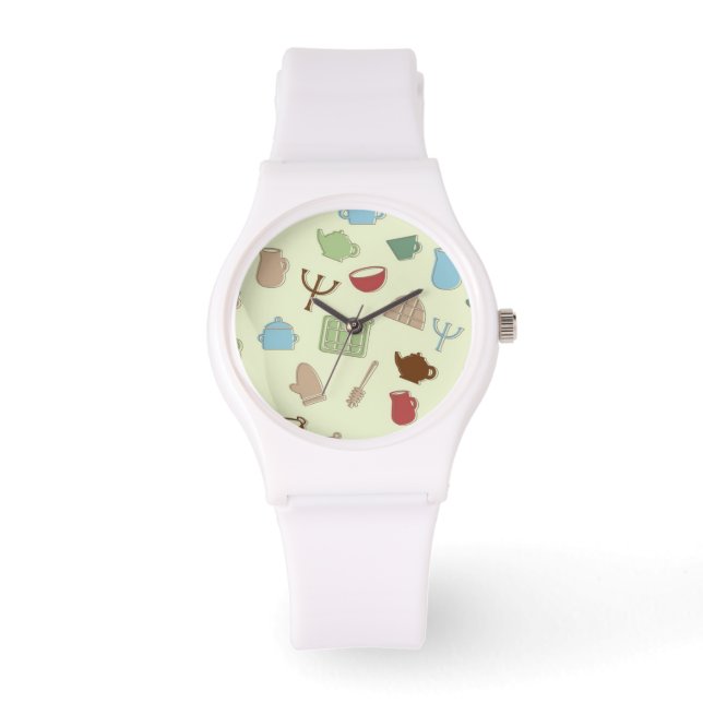 キッチンパターン 腕時計 (正面)
