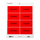 キッチンパッキングと移動 ラベル (フルシート)