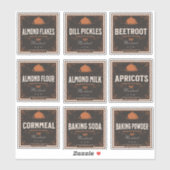 キッチンパントリーラベルセット1ヴィンテージダーク紙 シール (シート)