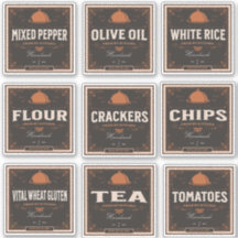 キッチンパントリーラベルセット2ヴィンテージダーク紙