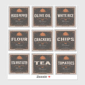 キッチンパントリーラベルセット2ヴィンテージダーク紙 シール (シート)