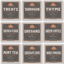 キッチンパントリーラベルセット3ヴィンテージダーク紙