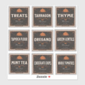 キッチンパントリーラベルセット3ヴィンテージダーク紙 シール (シート)