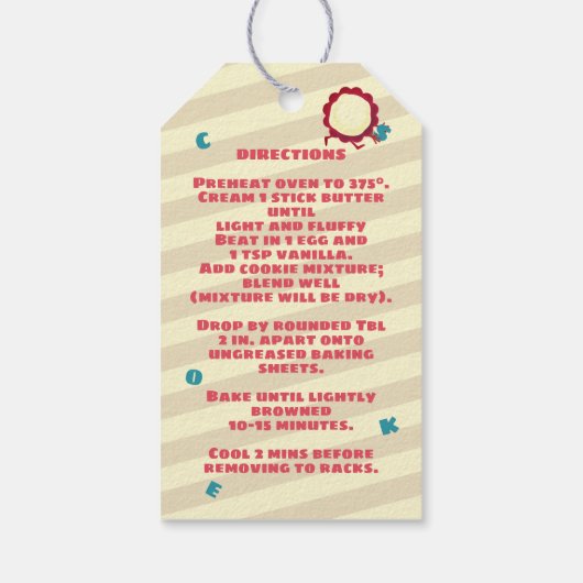 キッチンパーソナライズされたからのかわいいクッキー ギフトタグ (裏面)