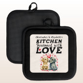 キッチンパーソナライズされたで可愛い犬の名前 鍋敷き