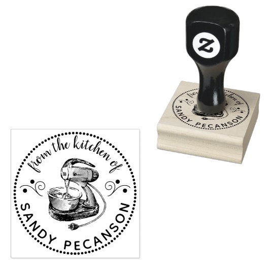 キッチンパーソナライズされたのヴィンテージミキサー ラバースタンプ (押印)
