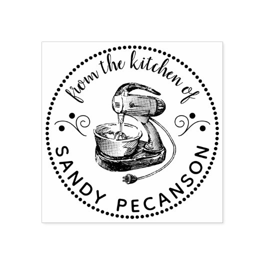 キッチンパーソナライズされたのヴィンテージミキサー ラバースタンプ (インプリント)