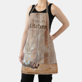キッチンパーソナライズされたウッド素朴デイジー エプロン (インサイチュ)