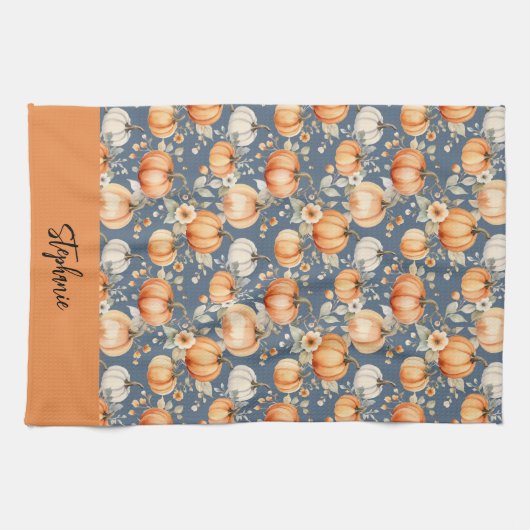 キッチンパーソナライズされたエプロンかぼちゃ キッチンタオル (横)