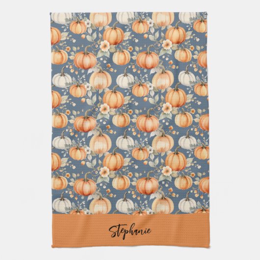 キッチンパーソナライズされたエプロンかぼちゃ キッチンタオル (縦)