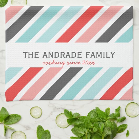 キッチンパーソナライズされたタオルのパターストライプン付き キッチンタオル (折り畳み)