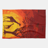 キッチンパーソナライズされたタオルアフリカンサファリキリン キッチンタオル (横)