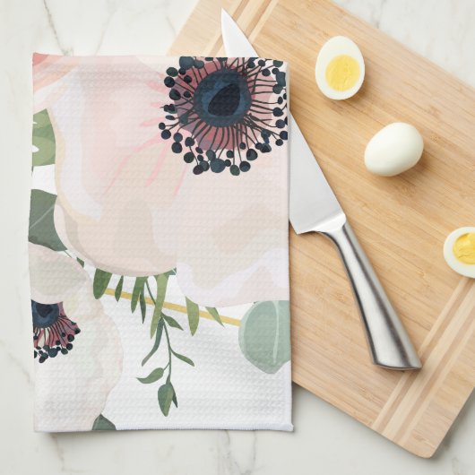 キッチンパーソナライズされたタオルジオメトリックバラシェブロン キッチンタオル (四つ折り)