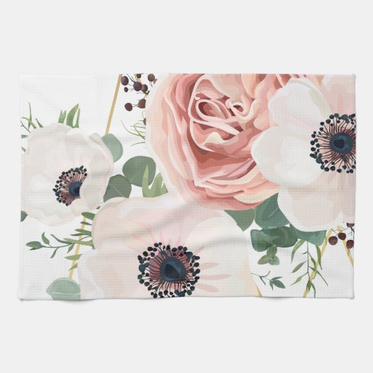 キッチンパーソナライズされたタオルジオメトリックバラシェブロン キッチンタオル (横)