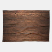 キッチンパーソナライズされたタオルバーンウッドカントリールスティ キッチンタオル (横)