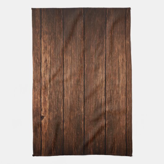 キッチンパーソナライズされたタオルバーンウッドカントリールスティ キッチンタオル (縦)