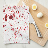 キッチンパーソナライズされたタオルブラッド(ばちゃばちゃ)跳ねるバンパイア キッチンタオル (四つ折り)