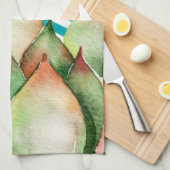 キッチンパーソナライズされたタオルボホカクティサボスクー キッチンタオル (四つ折り)