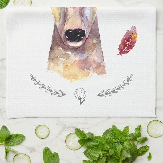 キッチンパーソナライズされたタオルボーホディアバックヘッドブロ キッチンタオル (折り畳み)