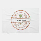 キッチンパーソナライズされたタオル名前をカスタムする キッチンタオル (横)