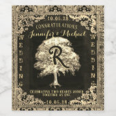 キッチンパーソナライズされたデコールヴィンテージ金ゴールドフェイクカンバ ワインラベル (シングルラベル)