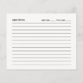 キッチンピンクの器具ブライダルシャワーレシピカード (裏面)