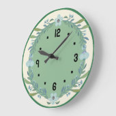 キッチンフラワー ラージ壁時計 (傾斜)